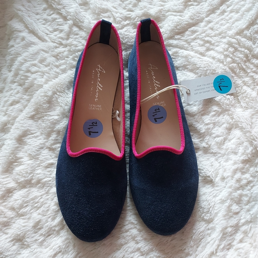 Avellini Made in Italy Genuine Suede Leather Flat Loafers Sz 38/7.5